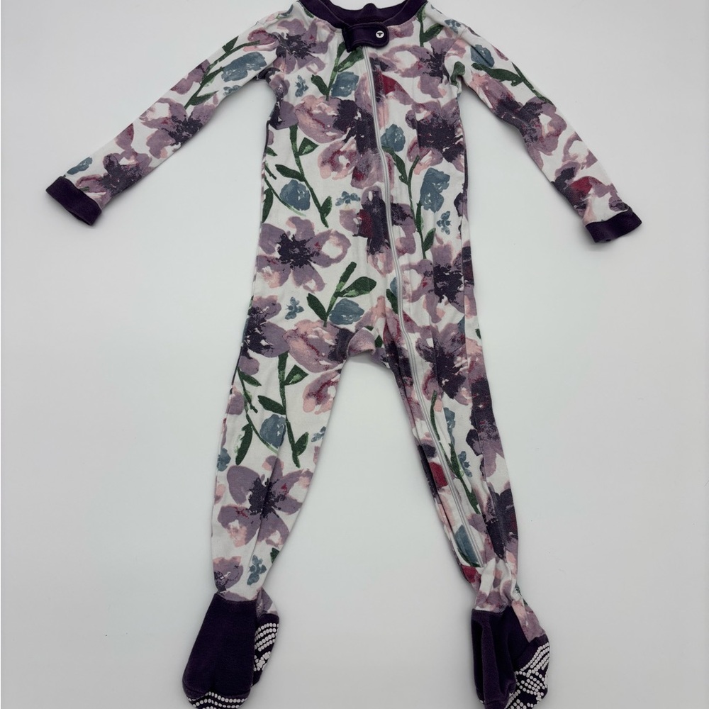 Burt’s Bees Baby Floral Footed Sleeper – 24M – Organic Cotton – Gripper Feet